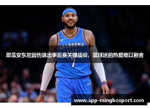 甜瓜安东尼因伤退出季后赛关键战役，篮球迷的热爱难以割舍
